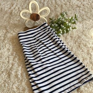 Tommy Hilfiger Navy and White Striped Mini Skirt